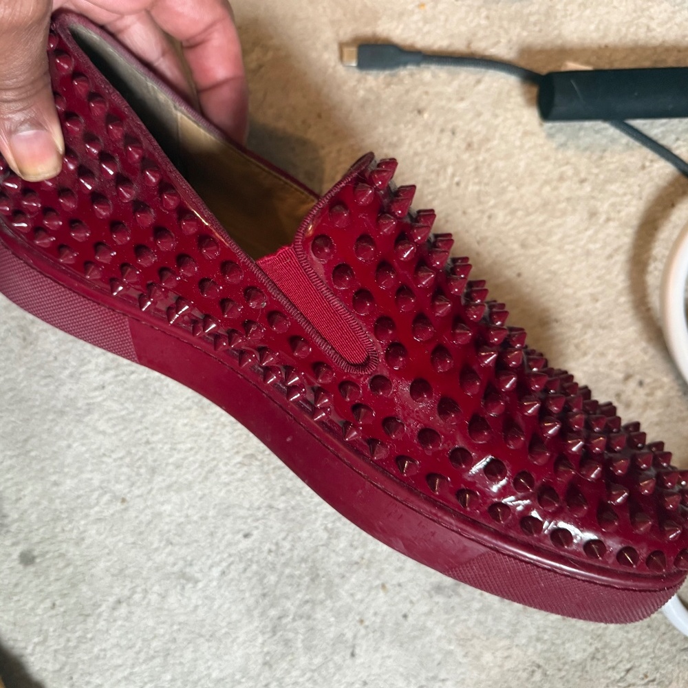 Christian Louboutin Roller Boat slip-on sneakers in red patent leather